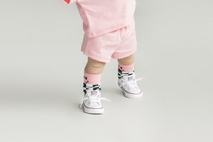 Smiley Shorts Set | Pink Peach - MOOGCO Baby
