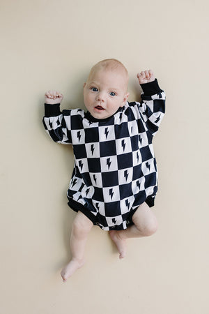 Bubble Romper | Charcoal Bolts