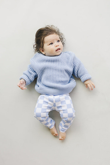 Chunky Knit Sweater | Blue - MOOGCO Baby