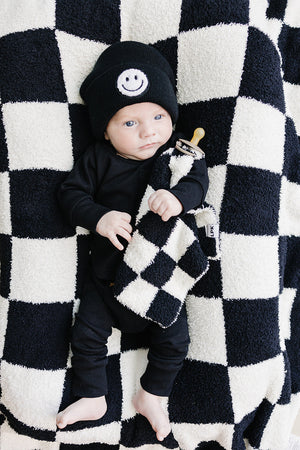 Checkered Plush Lovey | Black