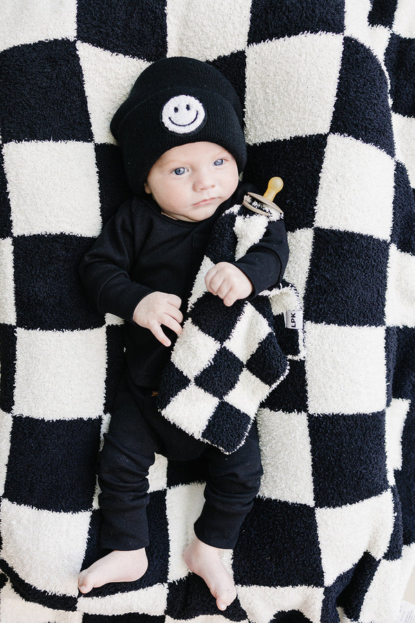 Checkered Plush Lovey | Black