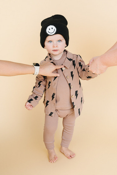 Shacket | Mocha Bolts - MOOGCO Baby