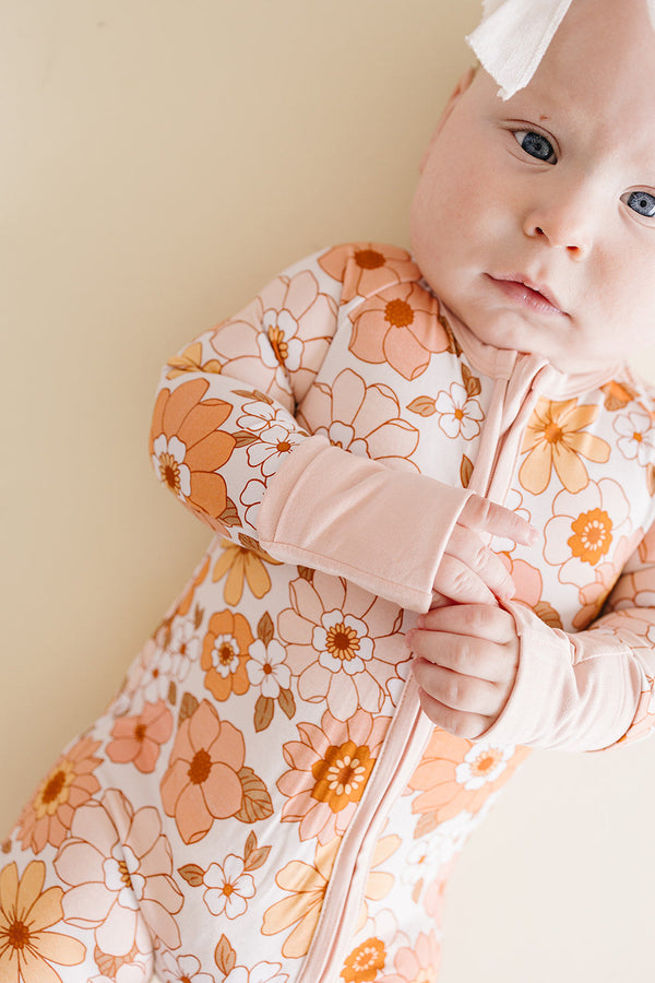 Bamboo Zip Romper |  Sweet Blossom