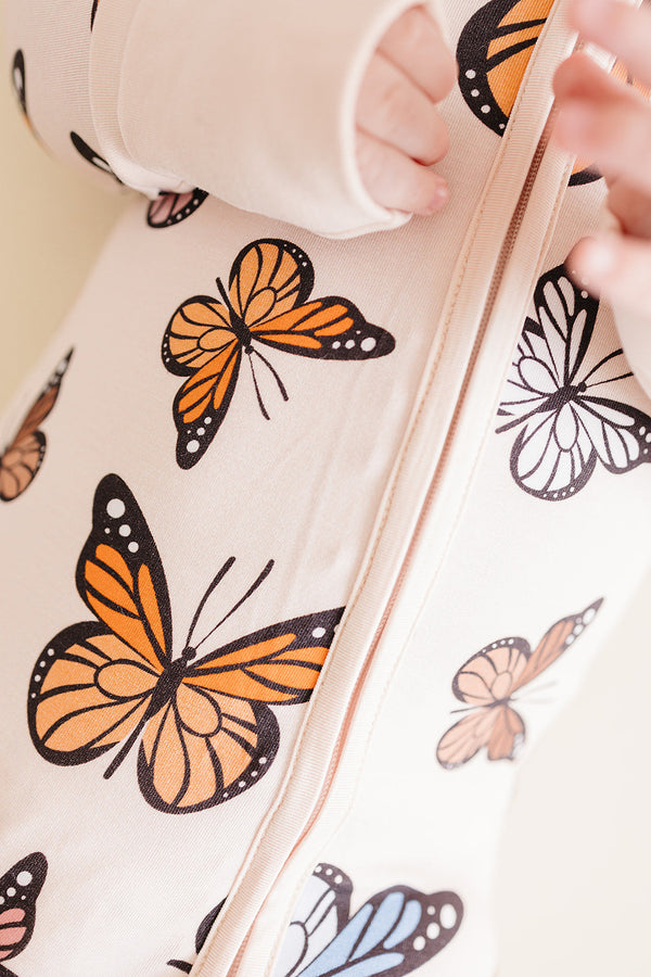 Bamboo Zip Romper | Butterflies