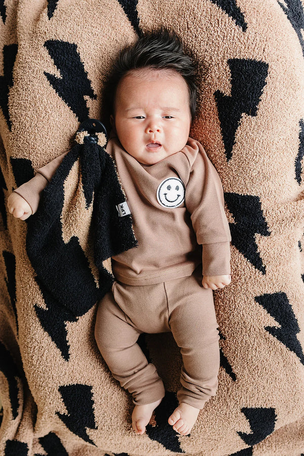Lightning Bolt Plush Lovey | Mocha - MOOGCO Baby