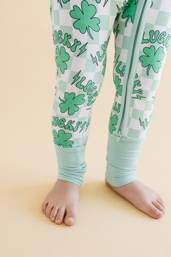 Bamboo Zip Romper | Lucky Shamrock