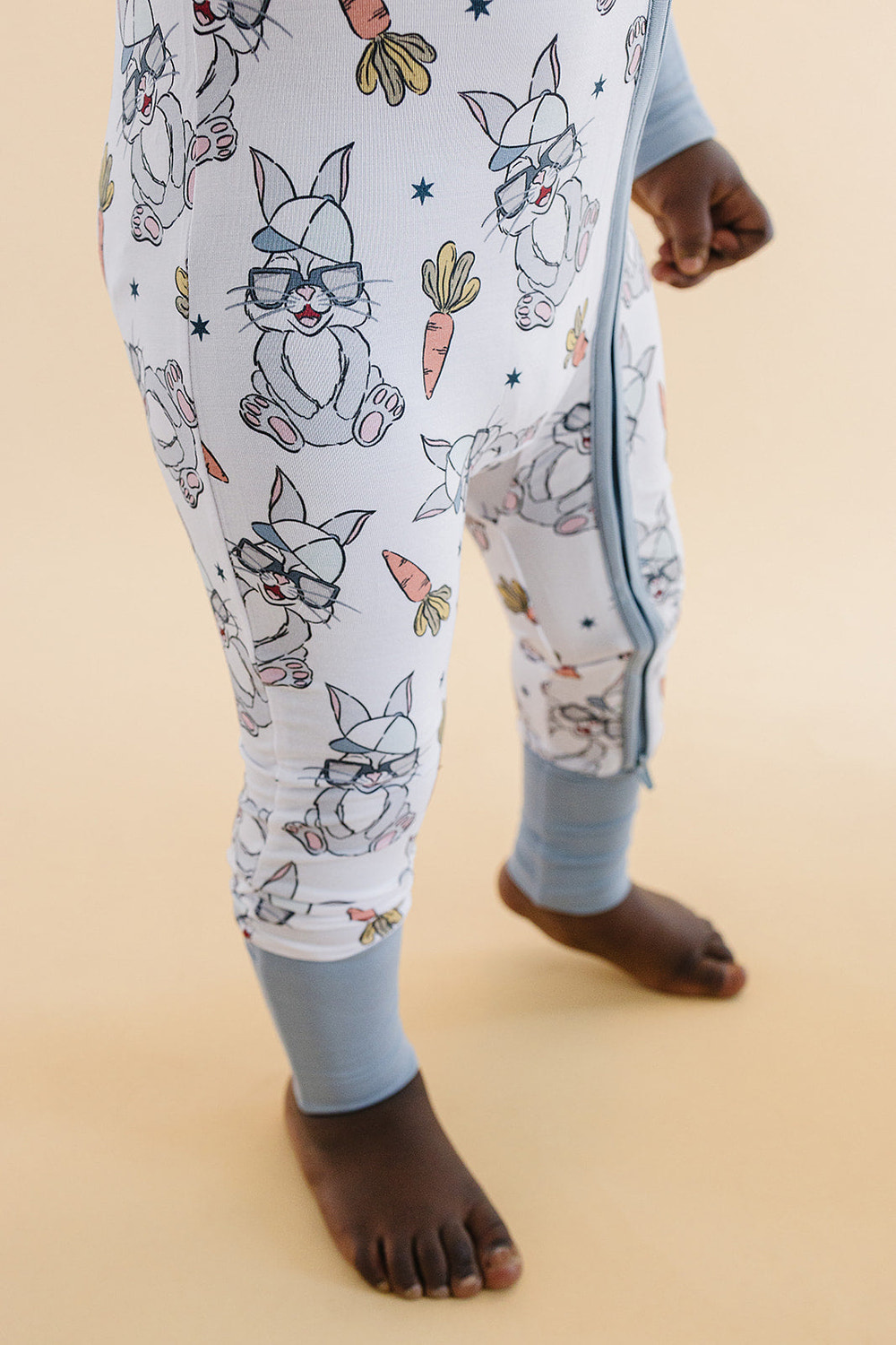 Bamboo Zip Romper by Rad Bunny - Soft, eco-friendly baby romper for comfort and style.