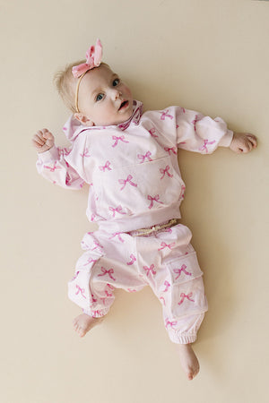 Cargo Jogger Set | Pink Bows