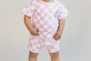 Checkered Shorts Set | Pink - MOOGCO Baby
