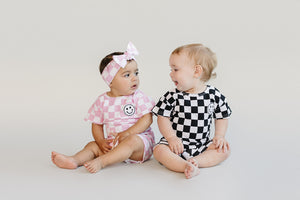 Checkered Shorts Set | Pink - MOOGCO Baby