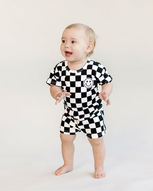 Checkered Shorts Set | Black - MOOGCO Baby