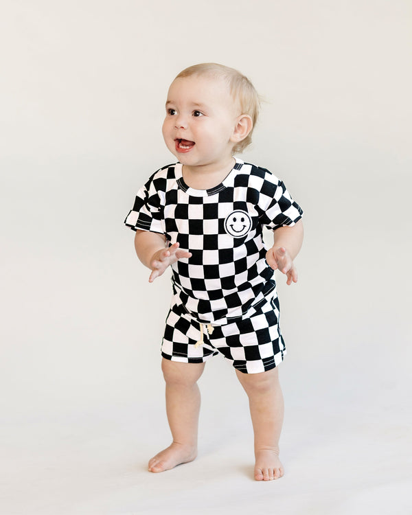 Checkered Shorts Set | Black - MOOGCO Baby