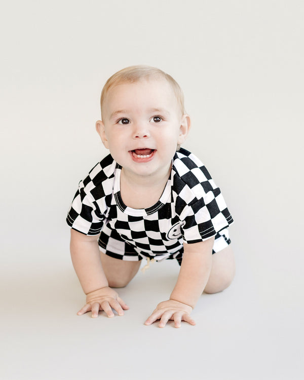 Checkered Shorts Set | Black - MOOGCO Baby