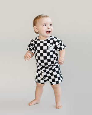 Checkered Shorts Set | Black - MOOGCO Baby