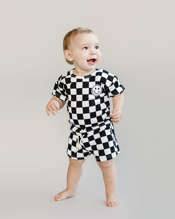 Checkered Shorts Set | Black - MOOGCO Baby