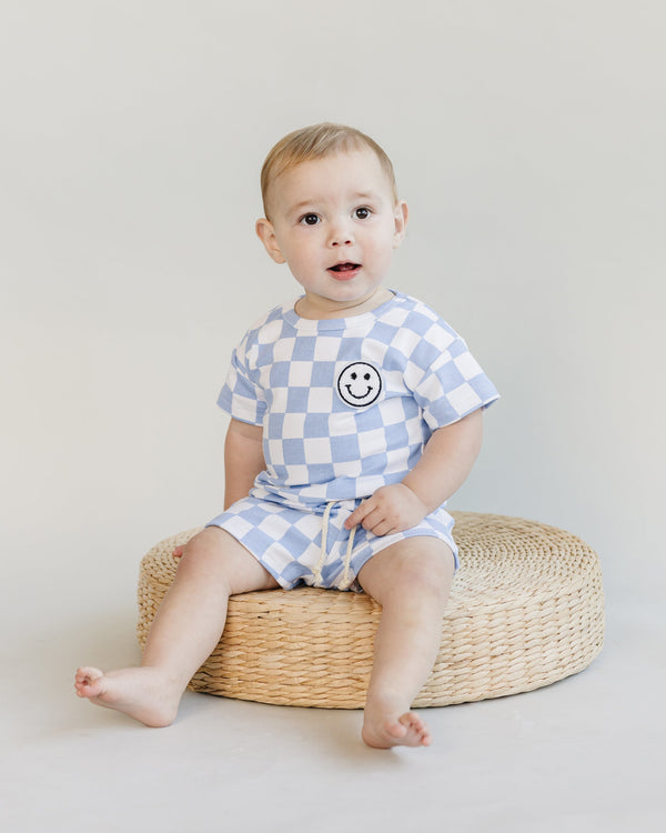 Checkered Shorts Set | Blue - MOOGCO Baby