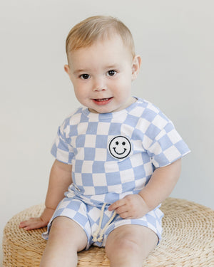 Checkered Shorts Set | Blue - MOOGCO Baby