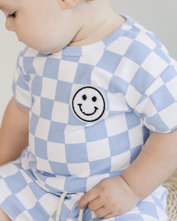 Checkered Shorts Set | Blue - MOOGCO Baby