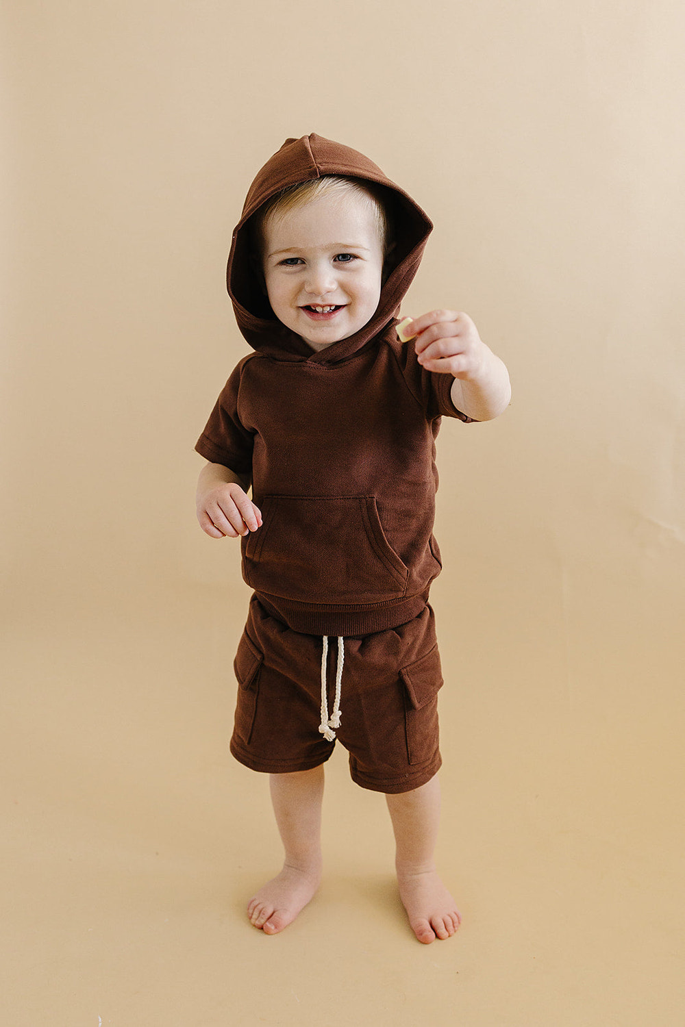 Terry Cargo Shorts Set | Chocolate