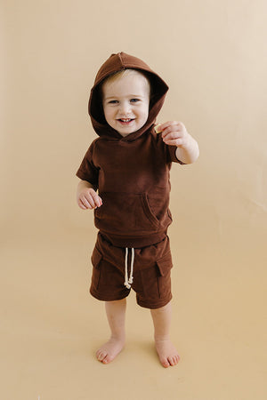 Terry Cargo Shorts Set | Chocolate
