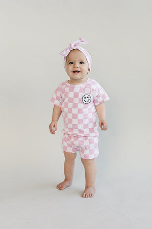 Checkered Shorts Set | Pink - MOOGCO Baby