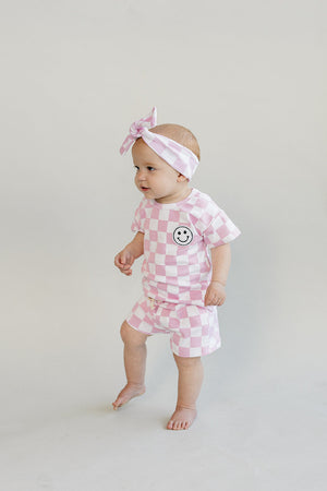 Checkered Shorts Set | Pink - MOOGCO Baby