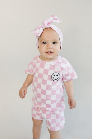 Checkered Shorts Set | Pink - MOOGCO Baby