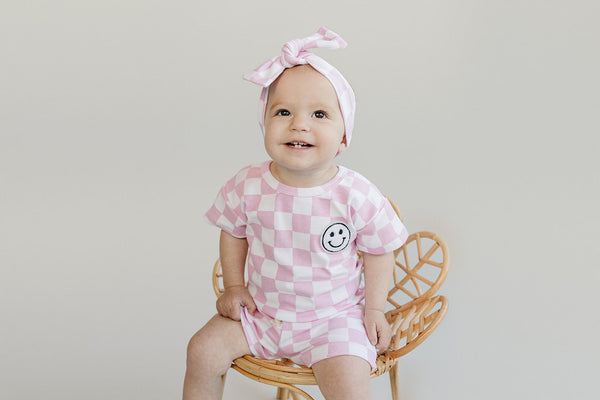 Checkered Shorts Set | Pink - MOOGCO Baby