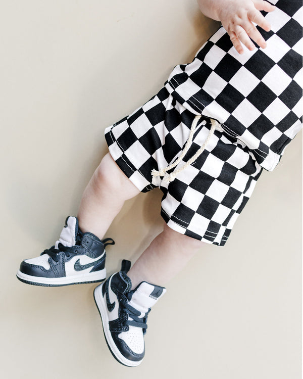 Checkered Shorts Set | Black - MOOGCO Baby