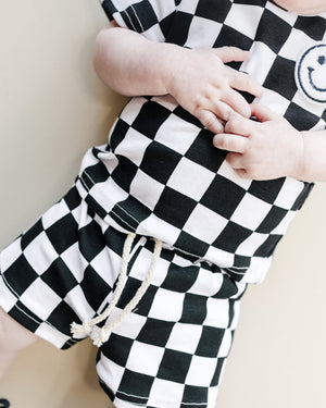 Checkered Shorts Set | Black - MOOGCO Baby