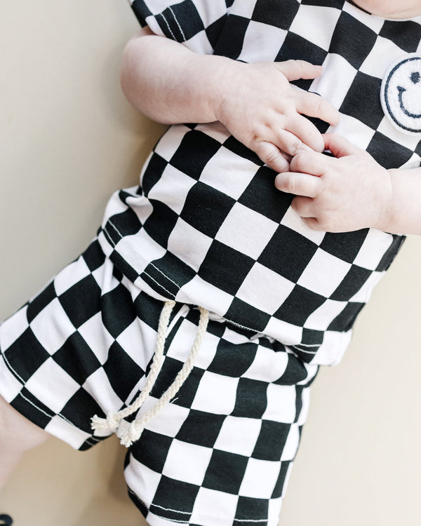 Checkered Shorts Set | Black - MOOGCO Baby
