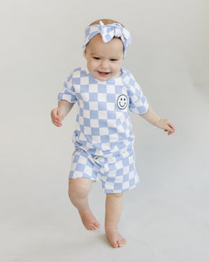 Checkered Shorts Set | Blue - MOOGCO Baby