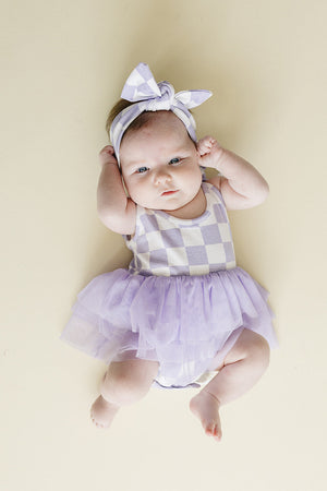 Checkered Headband | Lavender