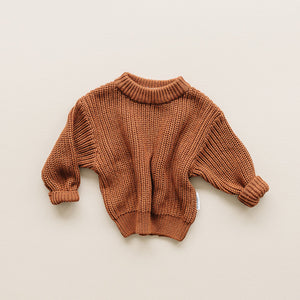 Chunky Knit Sweater | Rust - MOOGCO Baby