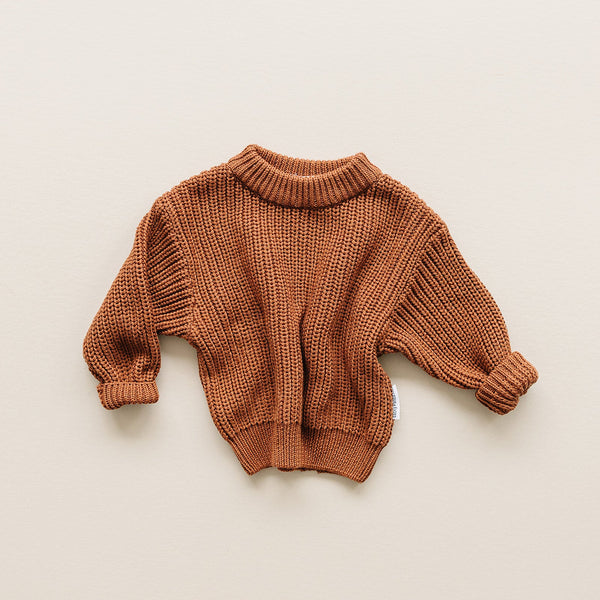 Chunky Knit Sweater | Rust - MOOGCO Baby