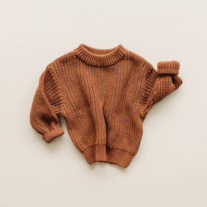 Chunky Knit Sweater | Rust - MOOGCO Baby