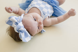 Checkered Headband | Blue
