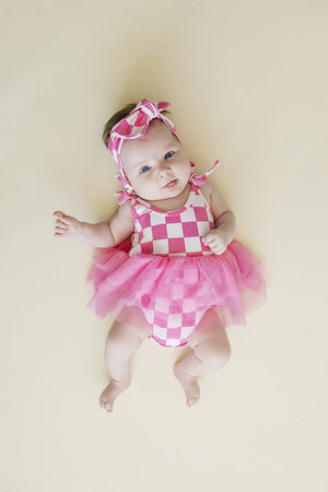 Checkered Headband | Bubble Gum