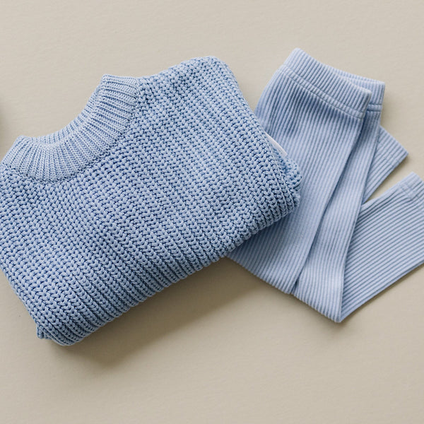 Chunky Knit Sweater | Blue - MOOGCO Baby