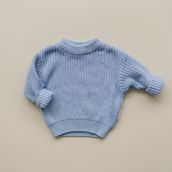 Chunky Knit Sweater | Blue - MOOGCO Baby