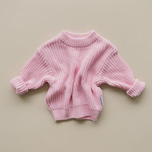 Chunky Knit Sweater | Pink - MOOGCO Baby