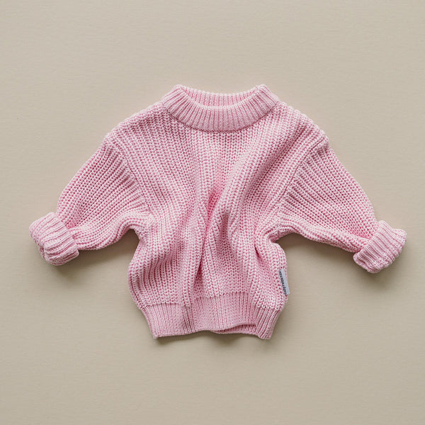 Chunky Knit Sweater | Pink - MOOGCO Baby