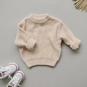 Chunky Knit Sweater | Vanilla - MOOGCO Baby