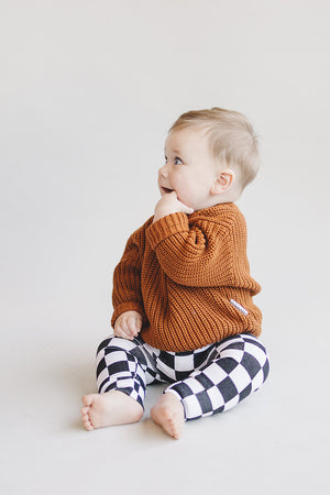 Chunky Knit Sweater | Rust - MOOGCO Baby