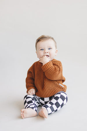 Chunky Knit Sweater | Rust - MOOGCO Baby