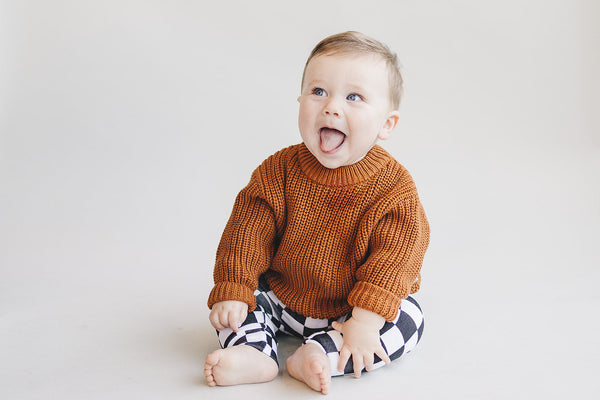 Chunky Knit Sweater | Rust - MOOGCO Baby