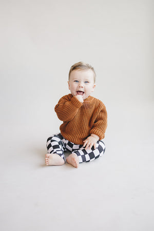 Chunky Knit Sweater | Rust - MOOGCO Baby