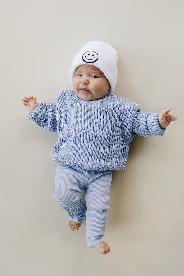 Chunky Knit Sweater | Blue - MOOGCO Baby