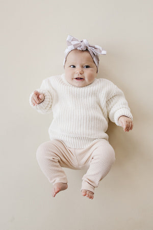 Chunky Knit Sweater | Milk - MOOGCO Baby