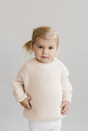 Chunky Knit Sweater | Vanilla - MOOGCO Baby